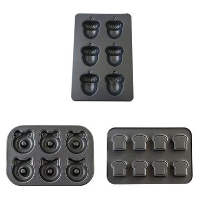 Verdickte Kohlenstoffstahl 6 Mulden Antihaft-Backform für gleichmäßige Wärmeverteilung und einfaches Lösen von Kuchen mit Multi-Design
