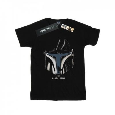 Camiseta feminina/senhora The Mandalorian Helmet Silhouette Cotton Boyfriend