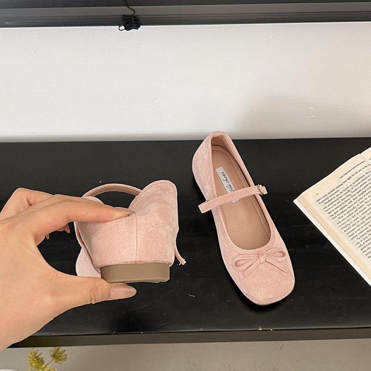 

Французские туфли-лодочки на скрытой платформе для женщин, новинка 2025 года, весенне-летние, с юбочным характером, нежные, балетные, вечерние 40 розовый