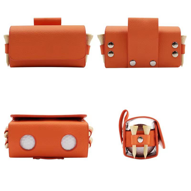 Outdoor Golf Ball Pouch Bags Outdoor Travel Golf Club Case Leather Portable Waist Pouch