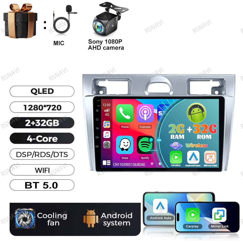 Android 16 Multimedia For Ford Fiesta Mk VI 5 Mk5 2002-2008 Car Radio Video Player Head Unit GPS Audio Auto Autoradio DSP RDS BT