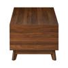 Coffee Table Modern Retro, Height-Adjustable Tabletop, Sliding Louvre Door, Walnut Look, MDF Body, Multifunctional Living Room Table