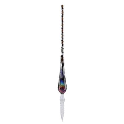 Set Penna Stilografica Penna a Immersione Penna per Firma Vetro Cielo Stellato Cristallo con Portapenne Colorato
