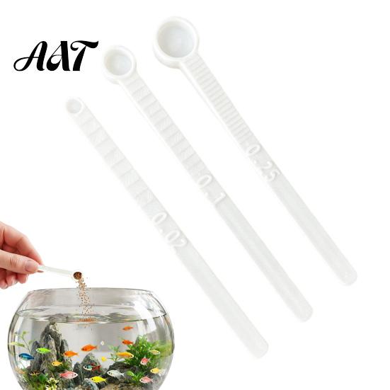 Aquarium Feeding Tool 3Pcs/Set Fish Food Scoops, Mini Measuring Spoons, 0.02 0.1 0.25 Tiny Scoop Little Plastic Scoops for Feeding, Shrimp