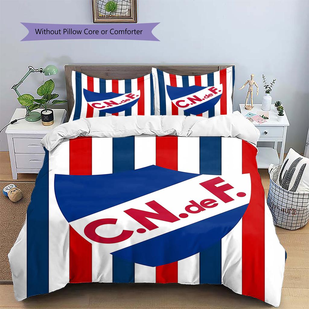 Club Nacional De Football Pattern Bedding,Quilt Set Quilt Cover Pillowcase Home Birthday Gift(1 * Duvet Cover + 2 * Pillowcase, Without Core)