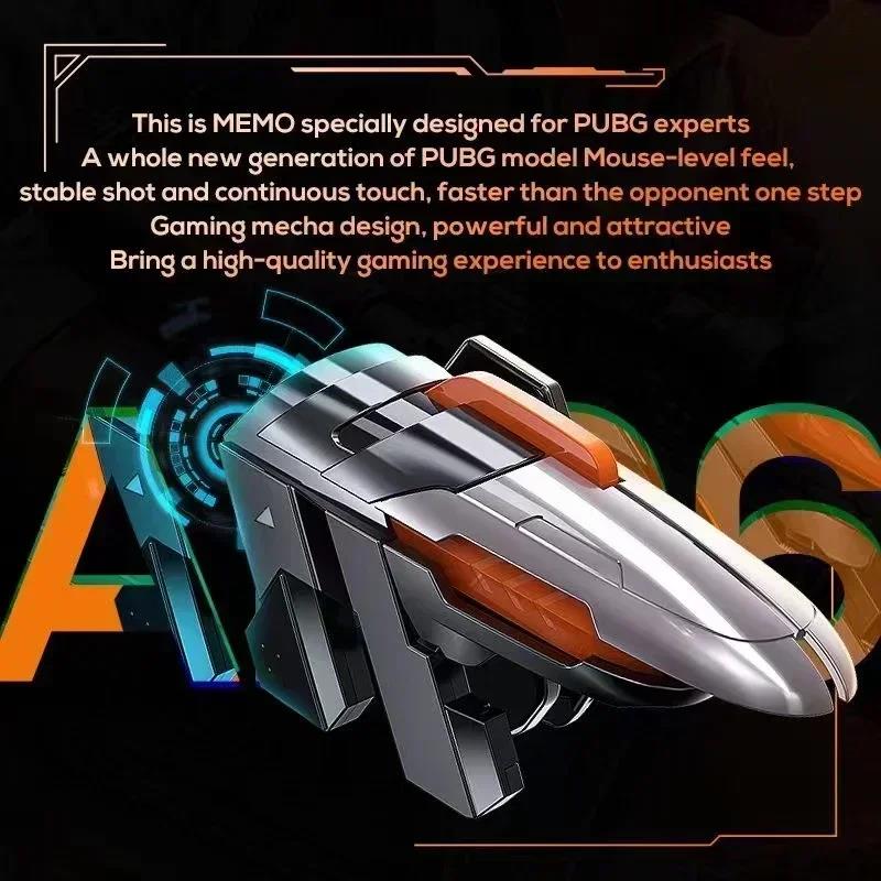 MEMO 6 Finger Mobile Phone ABS Game Trigger AK06 for PUBG Aim Shooting L1 R1 Alloy Key Button for IOS Android Gamepad Controller 5