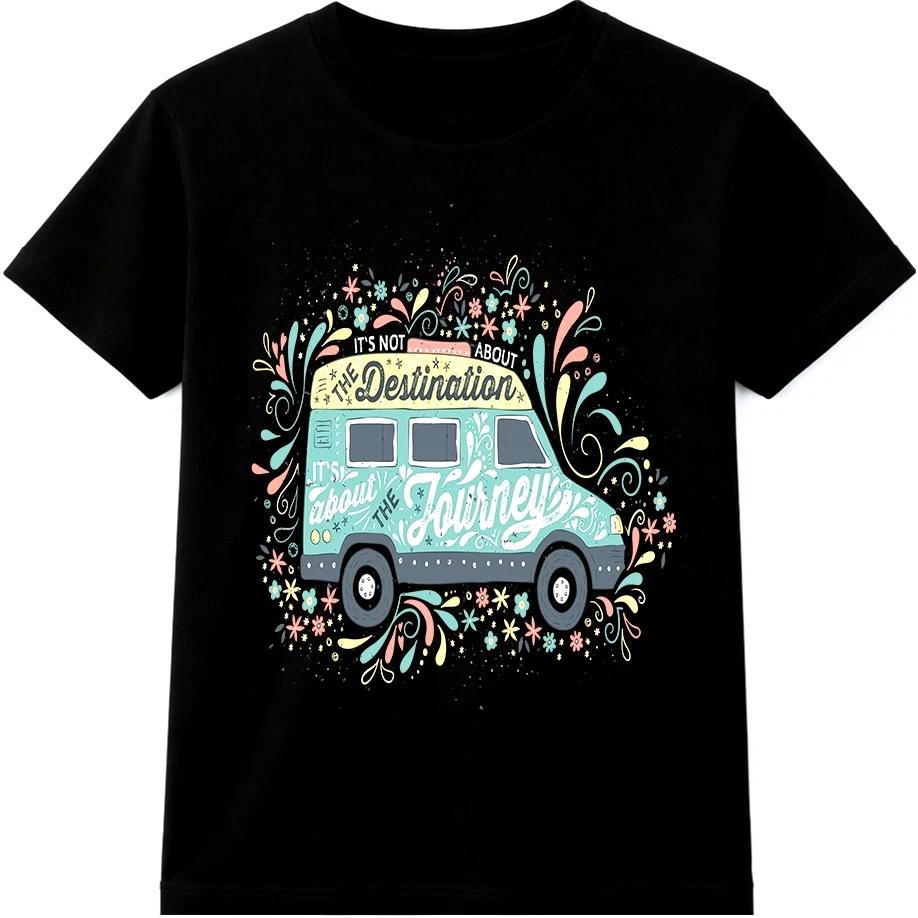 Campervan T Shirt Van Life Graphic Tee It About The Journey Road Trip Travel Top S