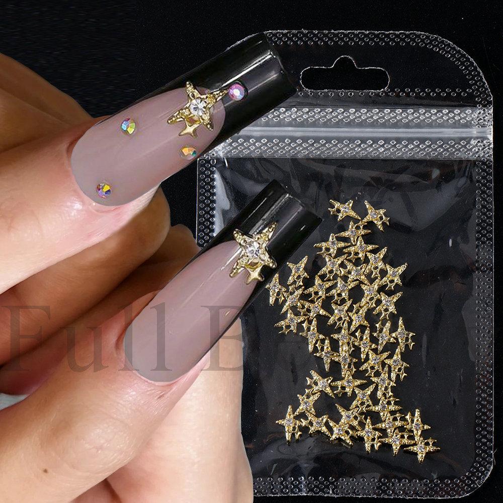 Nail Art Jewelry, Cartoon Cute With Diamond Star Gold Three-Dimensional Alloy Bag Nail Jewelry