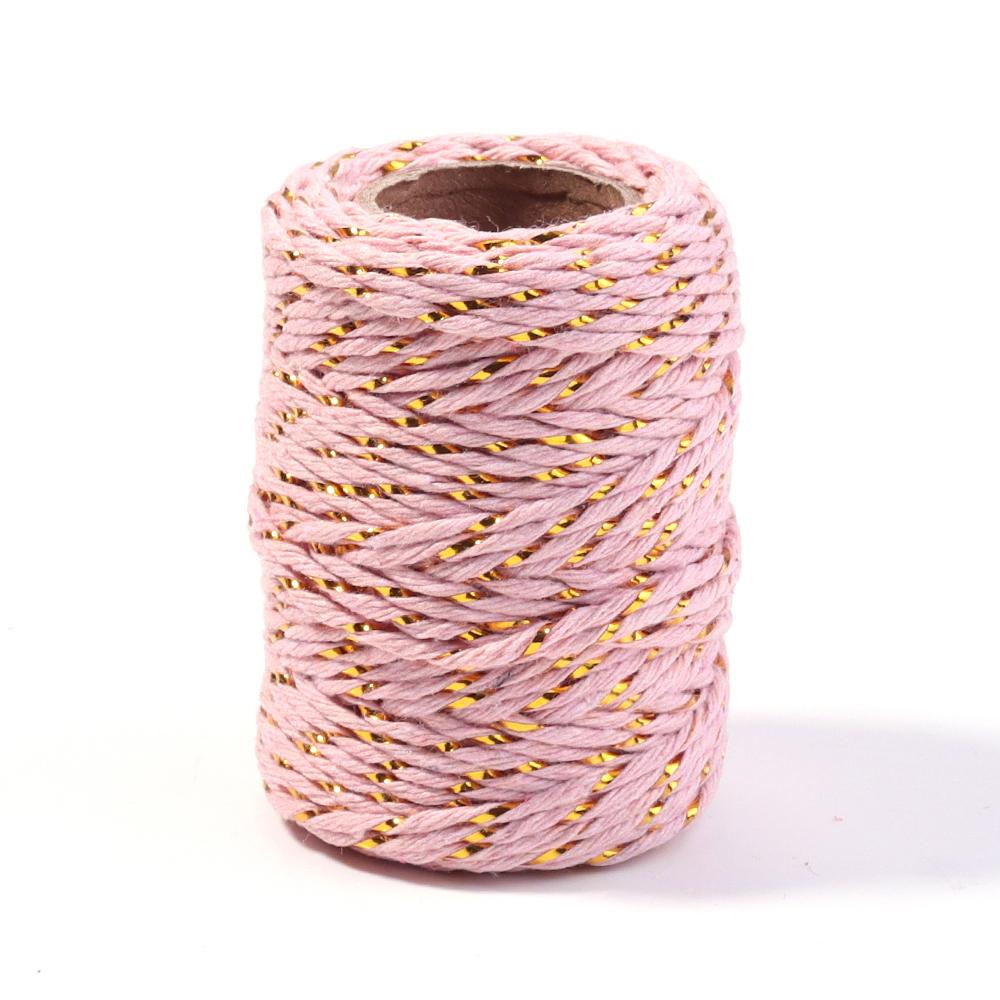 20Meters 2mm Colorful Braided Cords Christmas Thread Golden Silk String Rope For Making Christmas Gift Packaging DIY Party Decor
