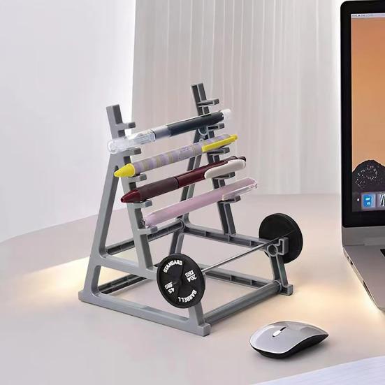 Squat Rack Pen Holder Desktop Pen Holder Gym Theme Pencil Mini Barbell Rack Organizer