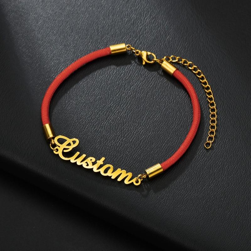 Atoztide Customized Bracelet Personalized Special Chain Nameplate Women Kids Stainless Steel Gold Color Bangle Chrismas Gift