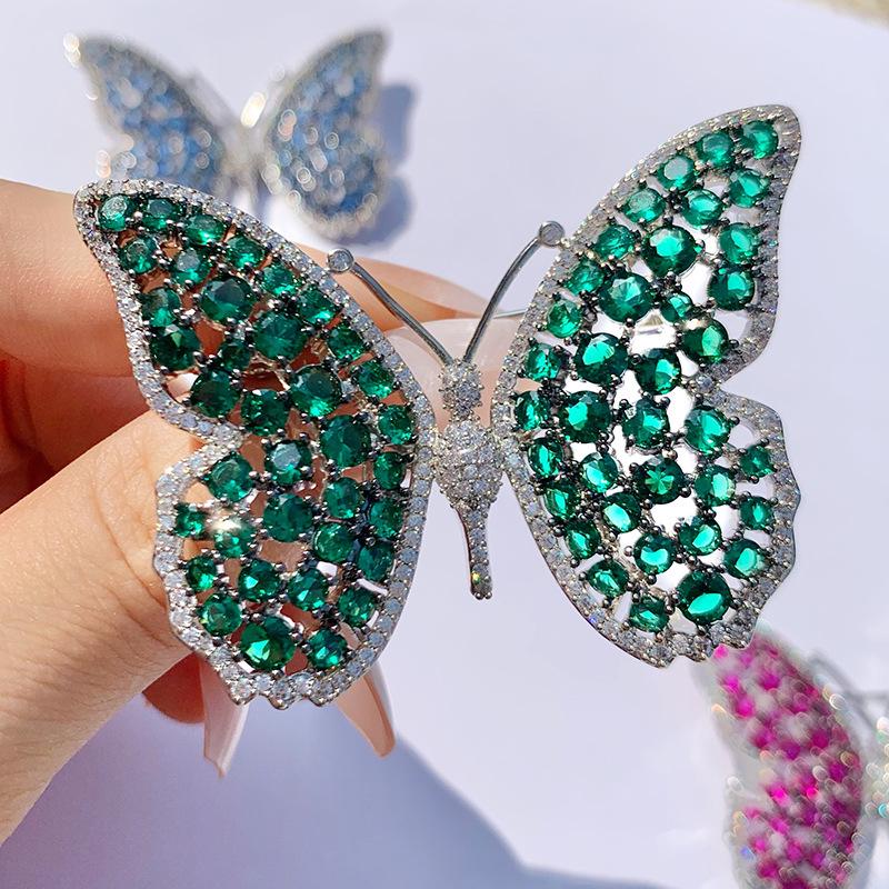Elegant Women s Zirconia Butterfly Brooch for Coats and Outerwear