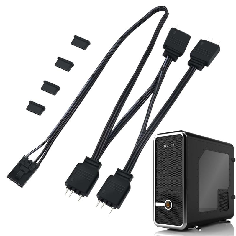 4Pin auf 5V 3Pin ARGB Splitterkabel für ARGB Hub und Lüfterbeleuchtungssteuerung Für HDLL120 Splitter Verlängerungskabel