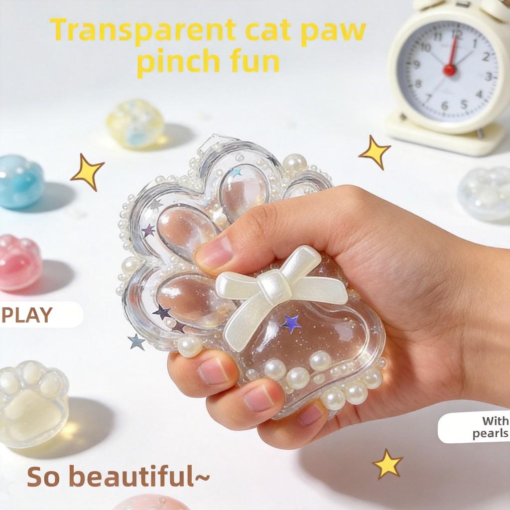 Große Katzenkralle Stressball mit transparentem Perlmutt-Finish für Kinder und Jugendliche