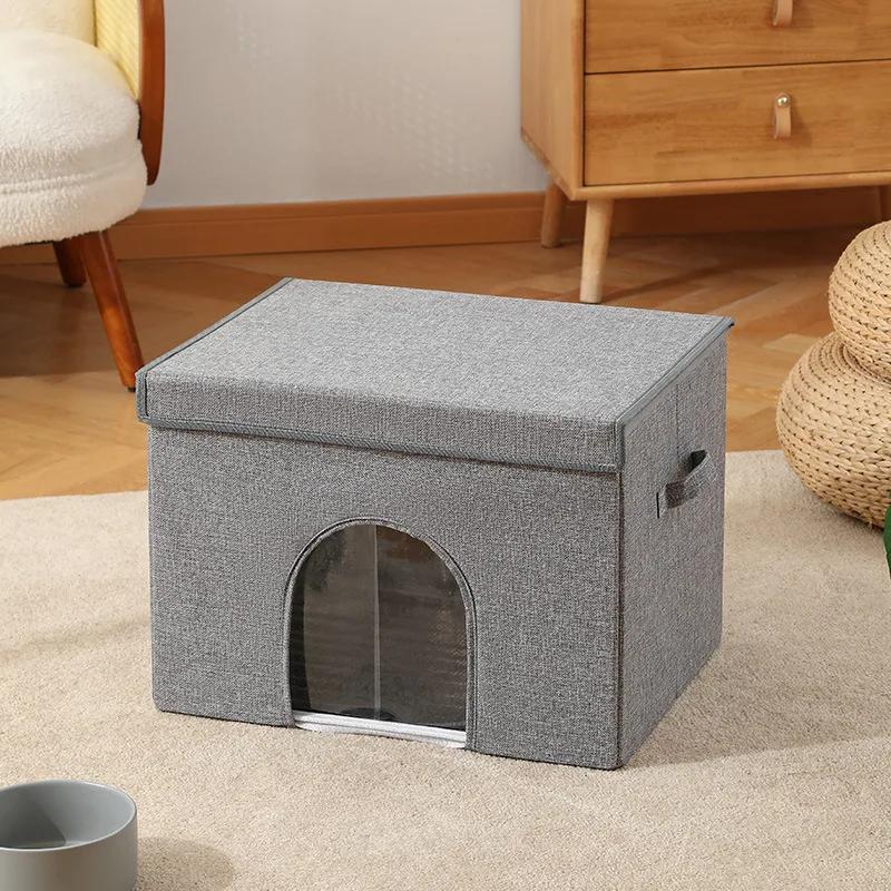 Summer Cat Air Conditioner House Portable Cooling Artifact Homemade Pet Igloo Folding Cat Nest Pet Bed