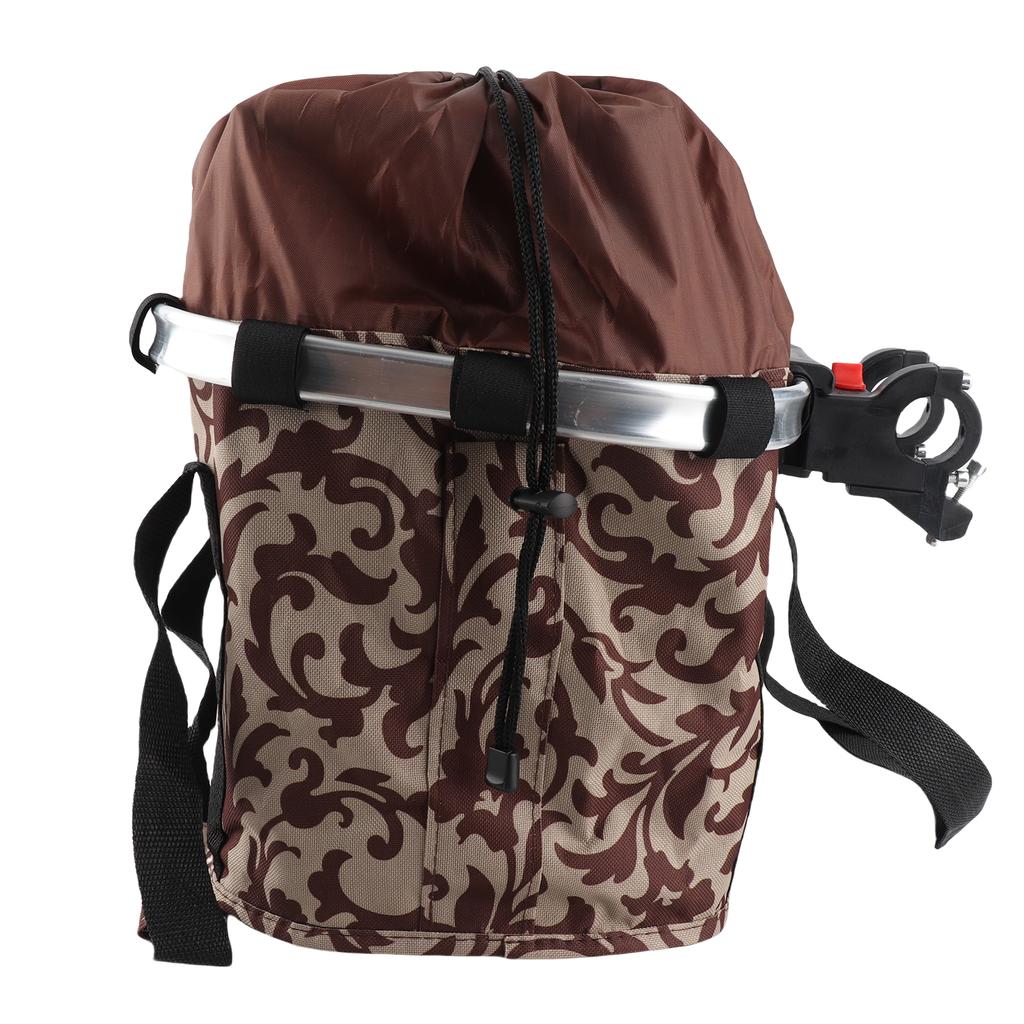 Collapsible Bike Basket Flower Printed Small Pet Cat Dog Carrier Bag Detachable Bicycle Handlebar