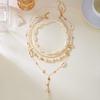 Bohemian Shell Starfish Layered Y-shaped Necklace Set for Women Trendy Imitation Pearl Choker Chain Beach Party Jewelry Gift