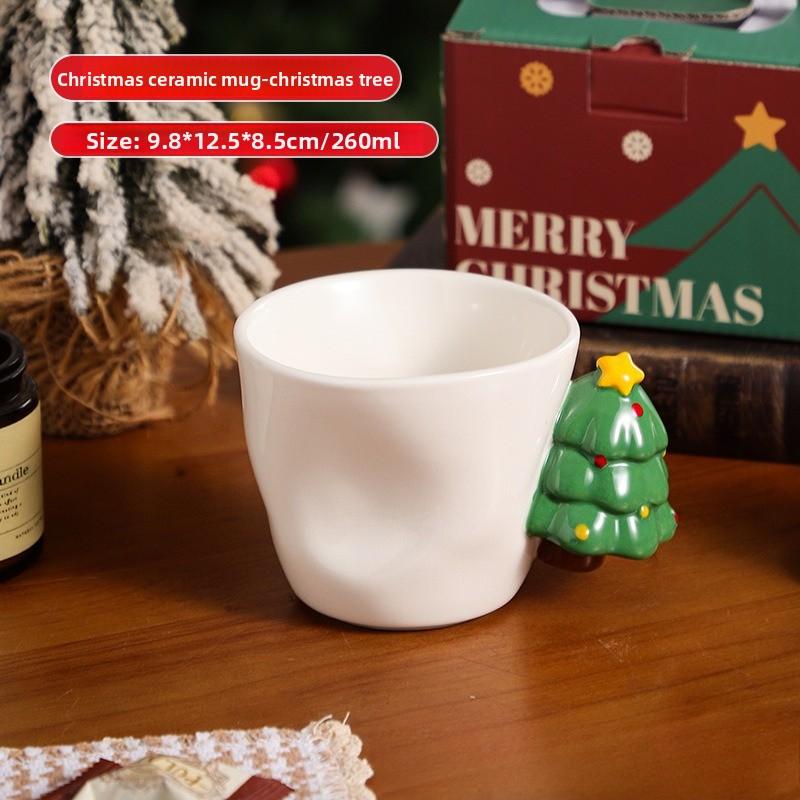 

Christmas Ceramic Mug Large Capacity Cute Office Cup Home Gift for Birthday Holiday 301-400ml