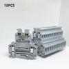 10Pcs Ukk/Ukkb 5 Double-Level Terminal Block 2 Layer 4 Mm² Plug Wire Electrical Screw Connector Din Rail Termin Ukk5 Ukkb5