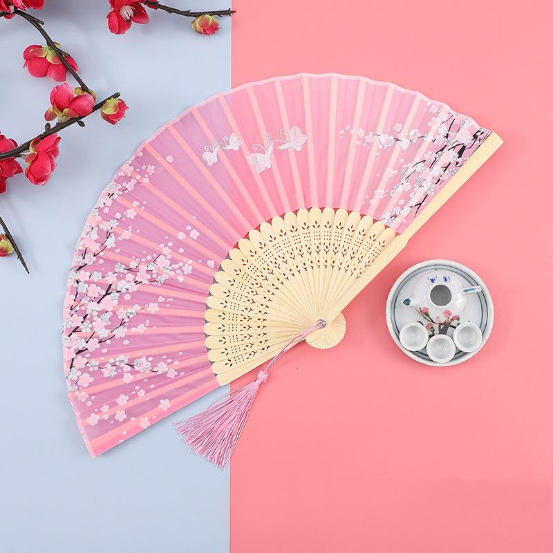 Ancient-Style Chinese Folding Fan for Hanfu, Qipao, Dance - Portable Summer Fan for Women, Kids, Students