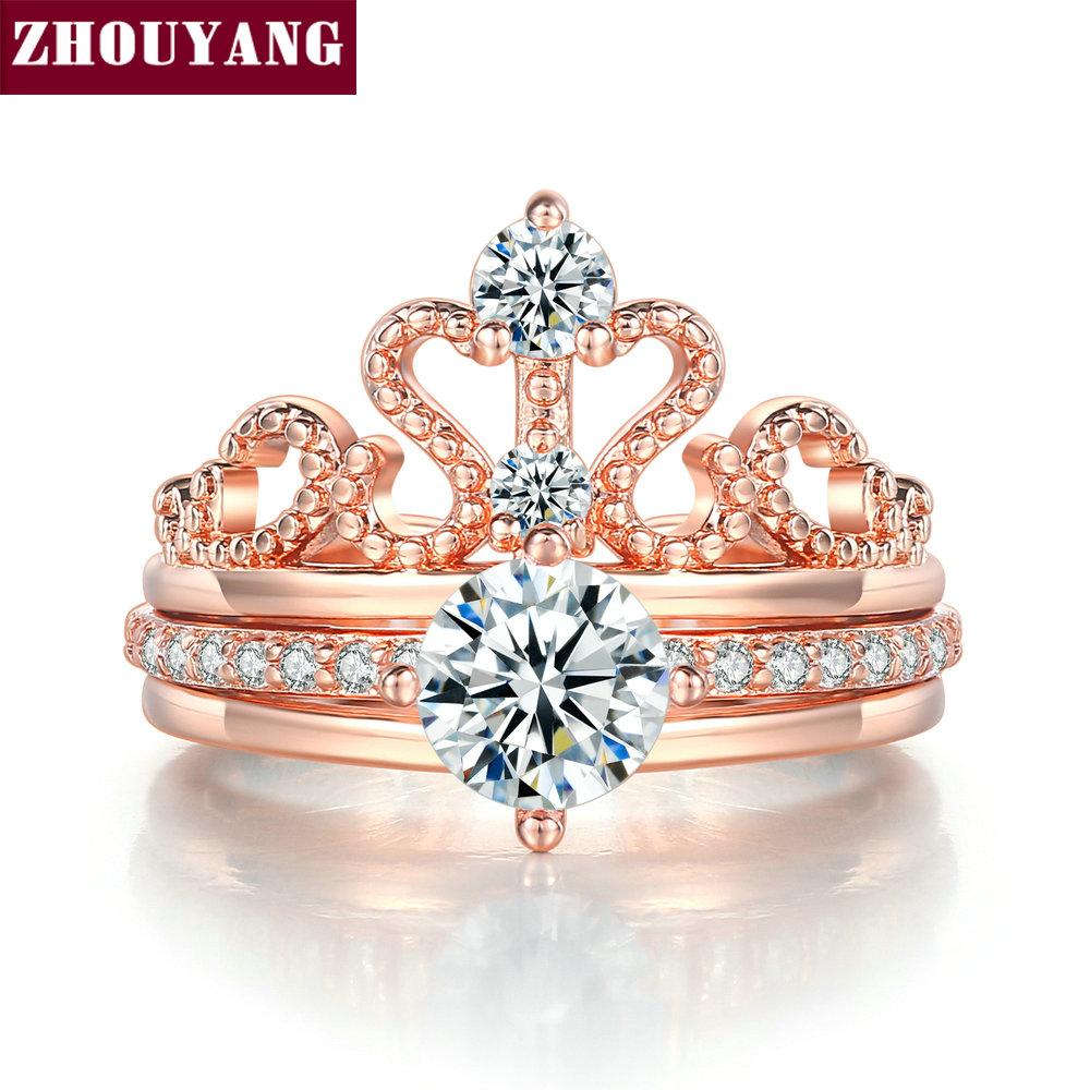 

INN Vintage Luxury Ring For Women Elegant Exquisite Cubic Zirconia Queen Crown Engagement Wedding Ring Set Jewelry Gift R350-2