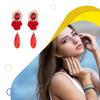 2Pcs Trendy Earrings Flower Earring Alloy Pendant Rhinestone Drops Dangle Exaggerated Jewelry Banquet Gift for Women Girl