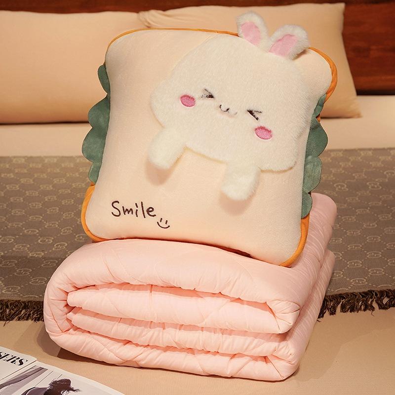 Nap Blankets Sofa Napping Cover 2 In 1 Plush Toy Travel Car Hug Pillows Warm Office Room Unfolded Quilt Portable Pillow Blanket