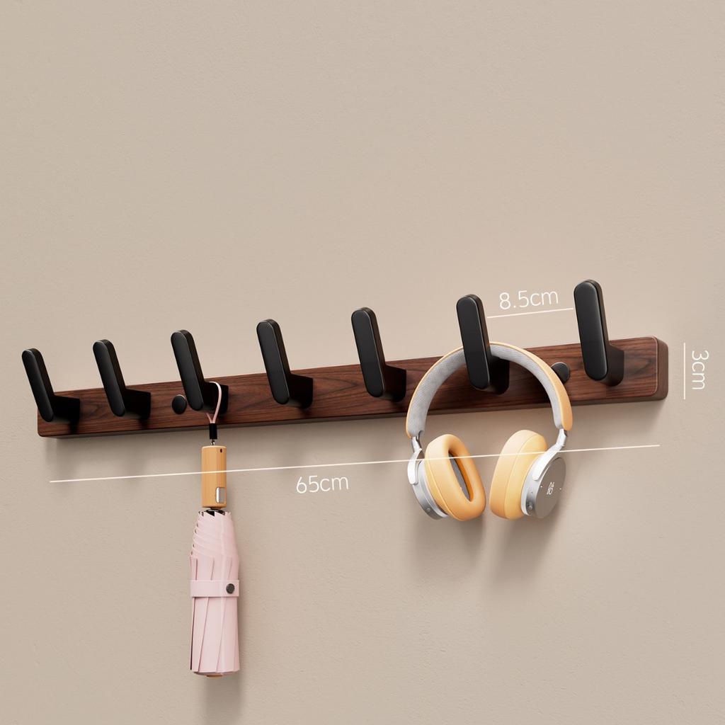 Walnut Beech Hook, No Punching in The Fitting Room, Hanger Behind The Door, Wall Hanging in The Entrance, Clothes Hat Hanger