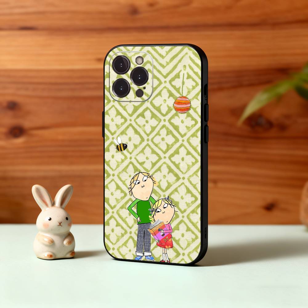 Charlie And Lola Anime Phone Case For iPhone17 16 15 14 13 12 11 Pro Max Plus,5G Soft Black Case
