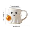 600ML Cute Ghost Water Cup Halloween Pumpkin Ghost Face Ceramic Mug Couple Afternoon Tea Coffee Cup Drinking Set Halloween Gifts