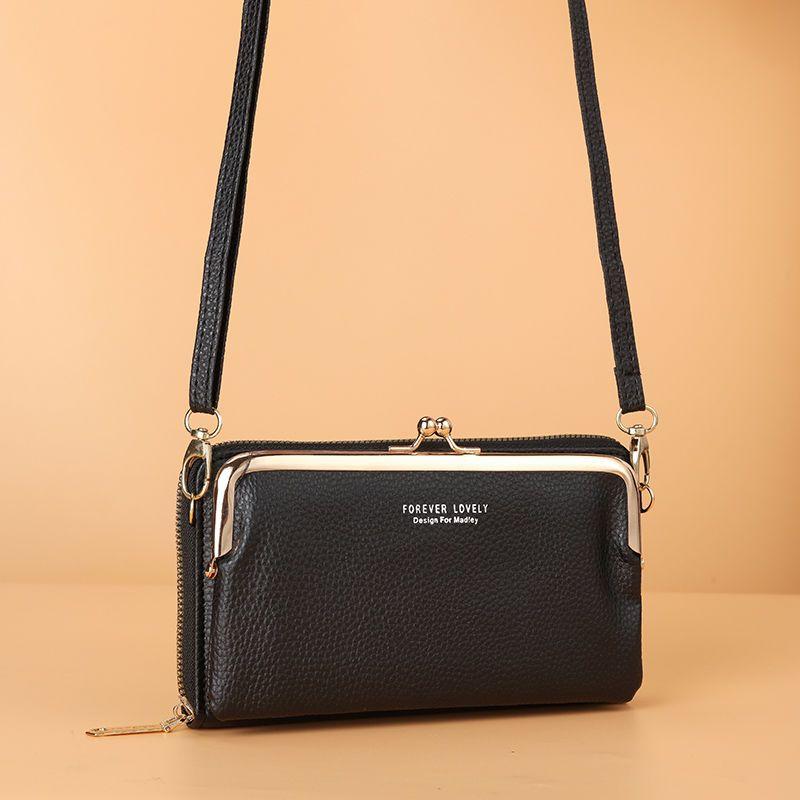 Mobile Phone Bag Female Litchi Grain Messenger Bag Student Versatile Dual-purpose Purse Fashion Makeup Bag Mini Bag
