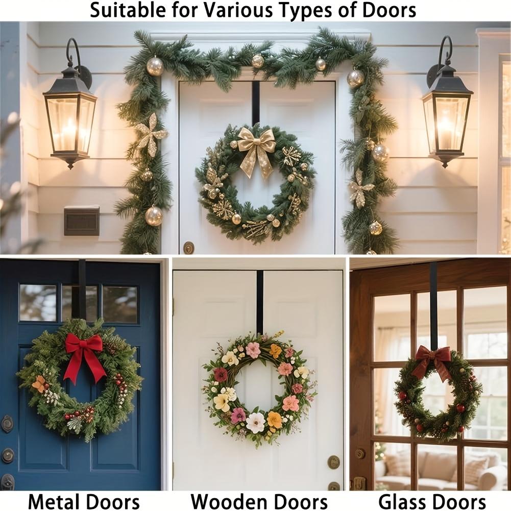 1 heavy-duty metal door hanging flower ring frame - minimalist design, suitable for indoor/outdoor Christmas