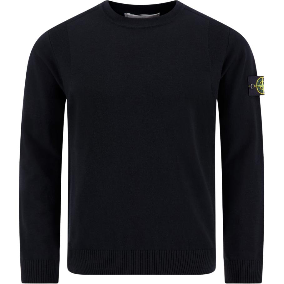 

STONE ISLAND Однотонный свитер с круглым вырезом, значком и длинными рукавами, мужской свитер, черный K2S155100001S00A1-V0029 S