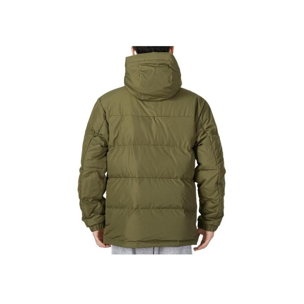 adidas Logo Hooded Down Jacket Olive HN2093