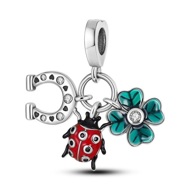 925 Sterling Silver Charms Beads Animal Pendant Dangle Fit Necklace Bracelet Gift Women Party