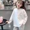 Girls' 100% Cotton Long Sleeve T-Shirt - White, Spring/Autumn, Available In Small To Large Sizes