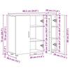 Wooden Cabinet Grey Sonoma 88.5 x 30.5 x 73 cm Particleboard