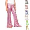 Pantaloni cu talie elastică strălucitoare pentru băieți și fete, pentru Carnaval, Spectacol pe scenă, Costum, Petrecere