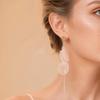 1pair Metal Shell Tassel Earrings Round Shell Fringed Drop Earrings Acrylic Disc Earrings  Women
