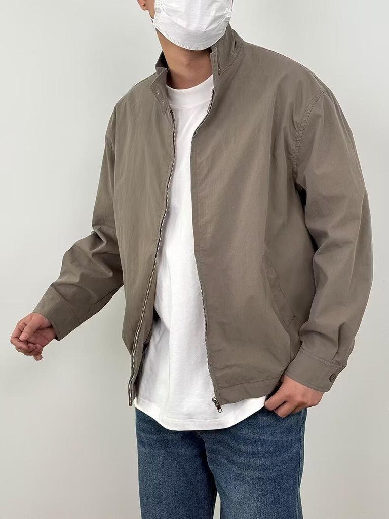 2025 Spring/Autumn Japanese Retro Loose Casual Plain Color Workwear Jacket