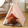 Summer Wooden Stick Tent Pet Nest Cool Cat and Dog House Mosquito and Insect Proof Dog Tent Nest