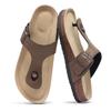 Fashion Smile Pop Men's Suede Shoes With Adjustable Back Strap Leather Mules With Cork Flip-Flop Slippers Insoles Slip-On Potato Shoes