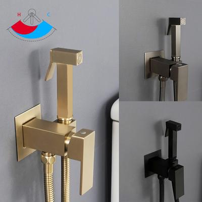 Zwart Goud Warm en Koud Mengkraan Bidetsproeier Handdouche Badkamer Toilet Douche Shattaf Draagbare Toiletspray Jet met Kraan