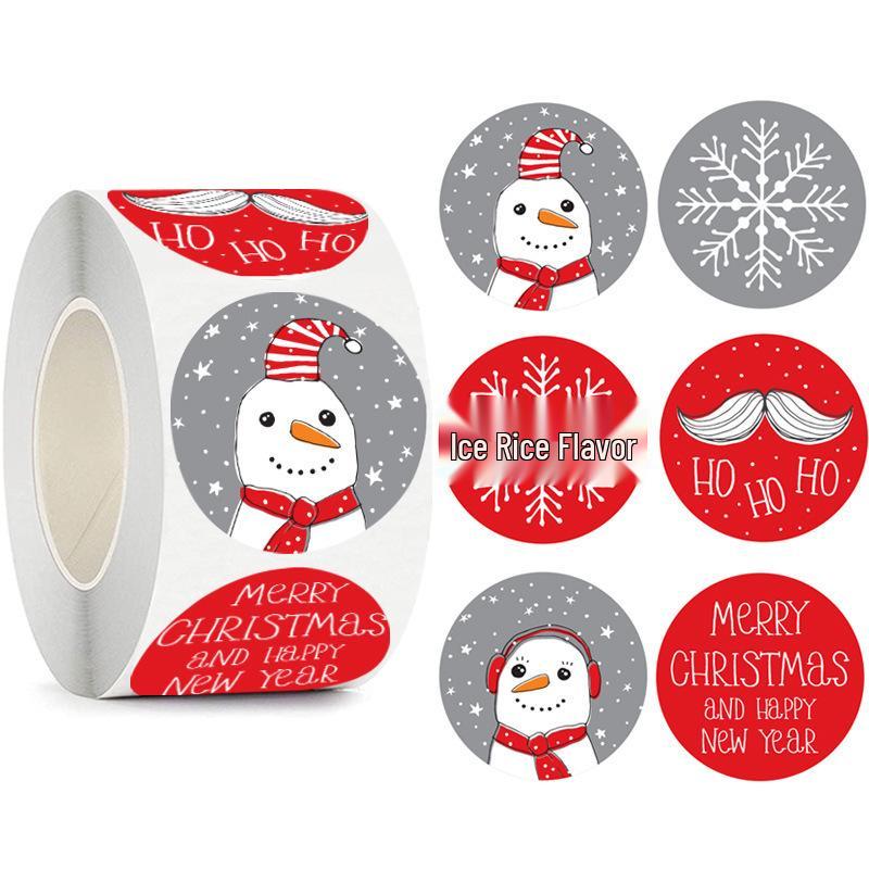 3.8cm Christmas Sticker Roll - Gift Box Sealing Labels for Holiday Decoration
