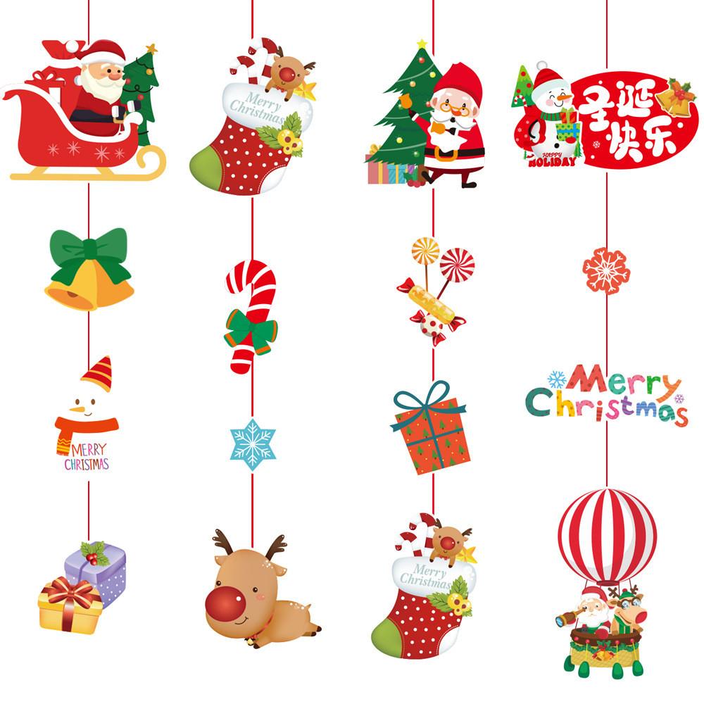 Cartoon Style Paper Christmas Hanging Decor For Cheerful Holiday Displays