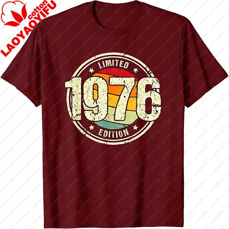Retro 50 Year Old Vintage 1976 Limited Edition 50th Birthday Classic Graphic T Shirts Clothes for Women Men Summer Cotton Tees