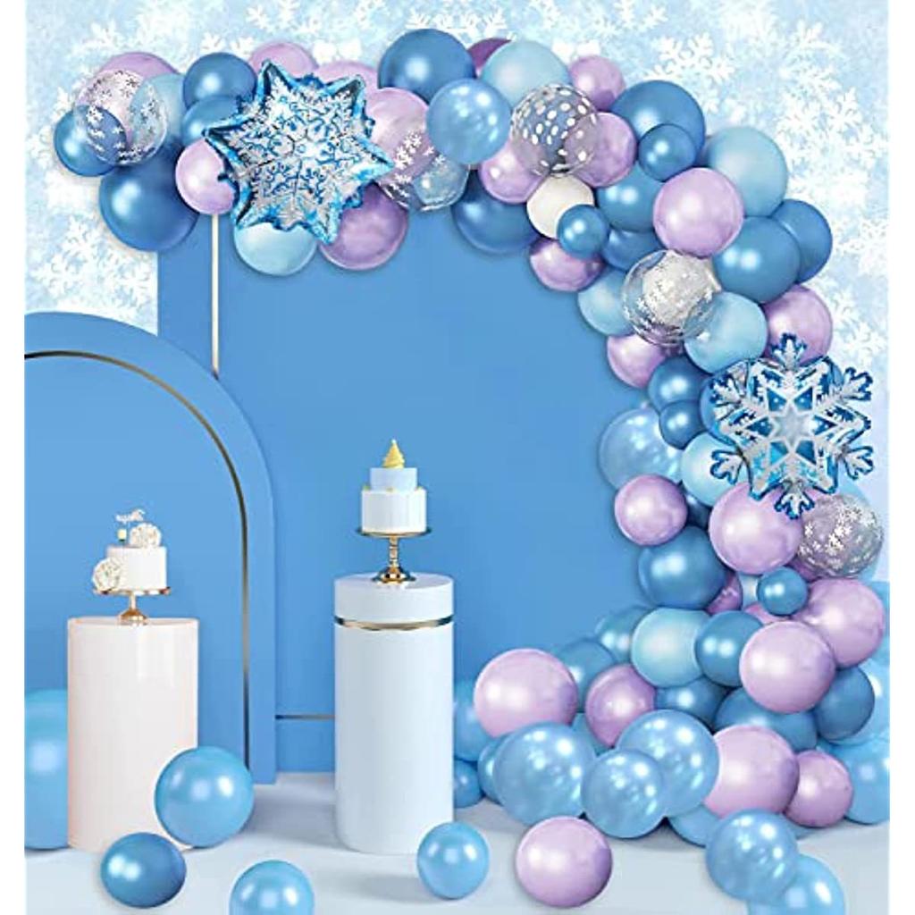 Ice And Snow Theme Balloon Package Snowflake Latex Aluminum Film Balloon Birthday Party Decoration Background Arrangement