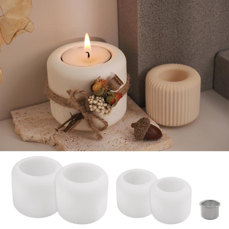 Multipurpose Cylinder Silicone Candlestick Molds for Candle Cup Candle Holder Stand, Silicone Tealight Holder Molds