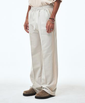 WEST GRAND BOULEVARD Roadside Heavyweight Sweat Pintuck Track Pants Warm Beige