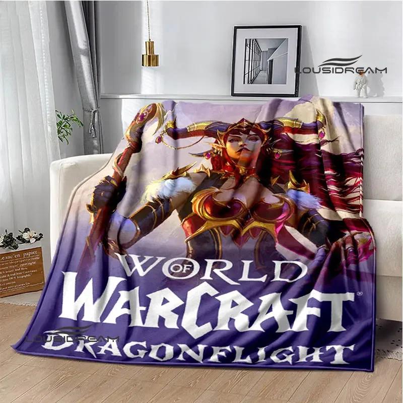 Game World of Warcraft Printed Blanket Kids Warm Flannel Soft and Comfortable Blankets Home travel blanket birthday gift